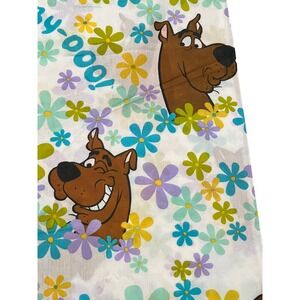 Vintage Dan River 90s Scooby-Doo Floral Full Size Top Flat Sheet 1999 Retro